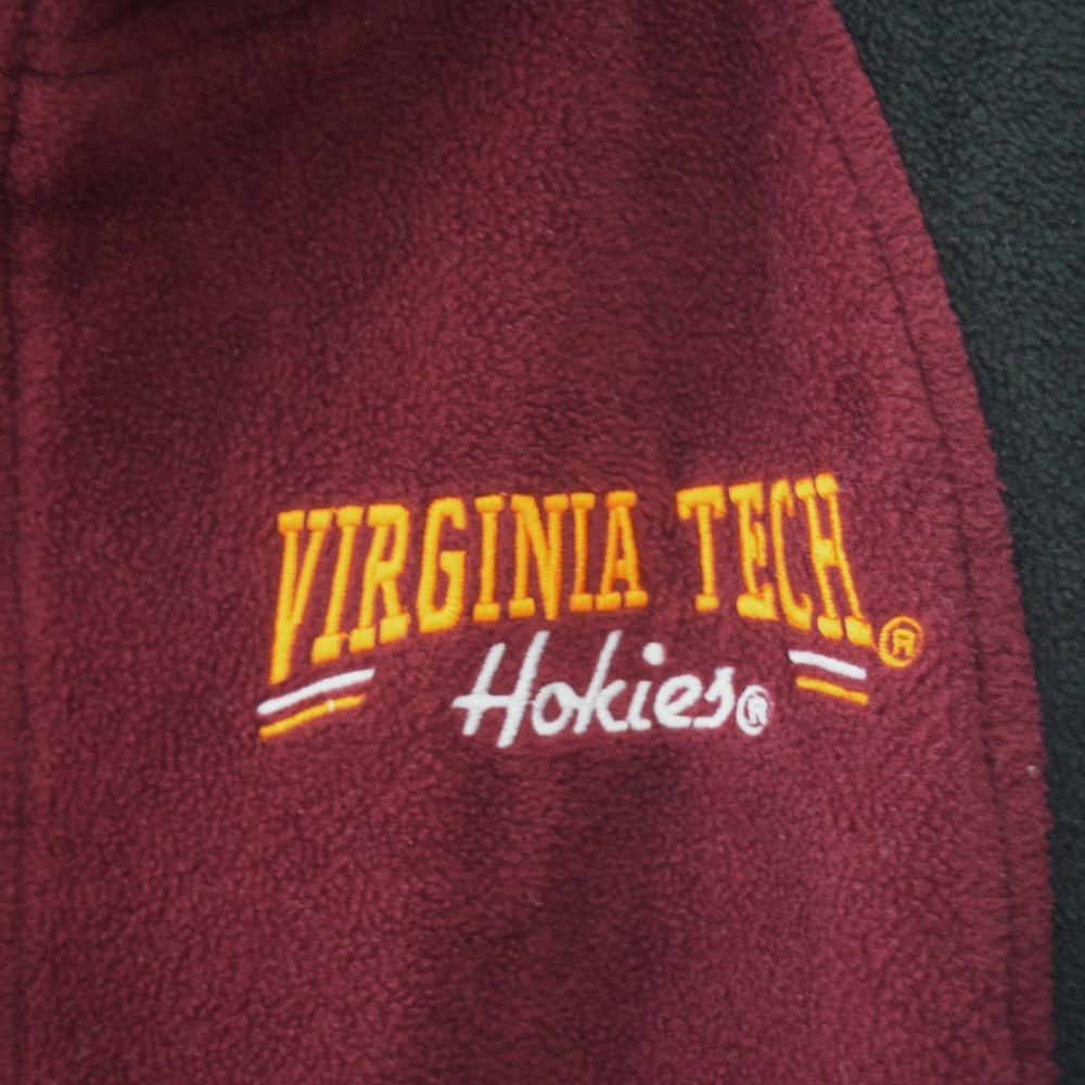 Virginia Tech VT Hokies Maroon Fleece Zip Up Jacket | Size L - Picture 5 of 7
